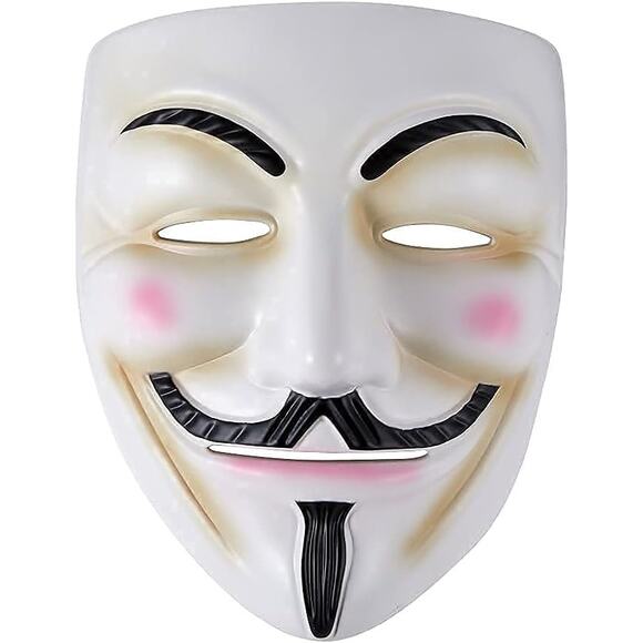 Unbranded Other - Vendetta Quality Mask Unisex One Size White Anonymous Guy Fawkes Halloween